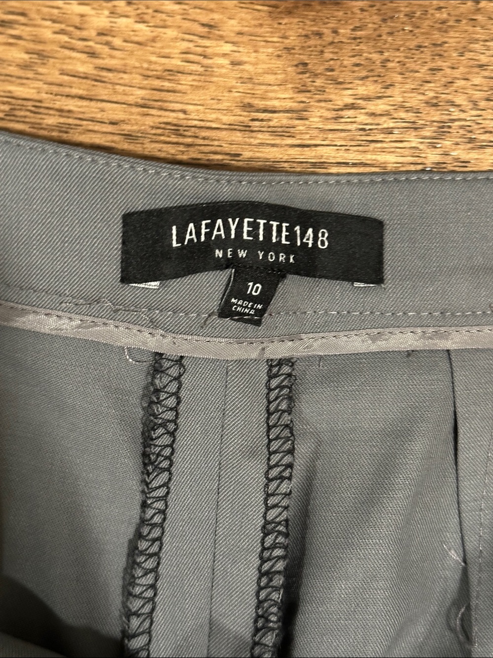Lafayette 148 New York Woman’s Gray Straight-Leg Dress Pants | A24 - Picture 4 of 5